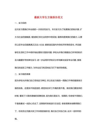 最新大学生计划报告范文