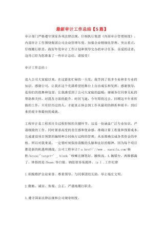 最新审计工作总结