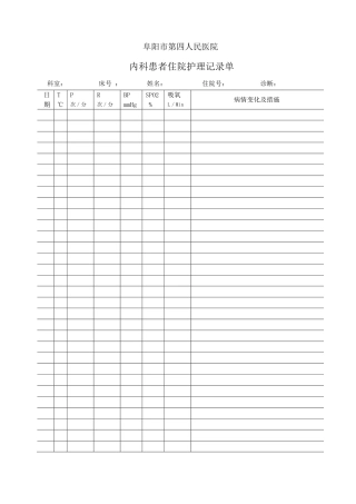 最新护理记录单表格
