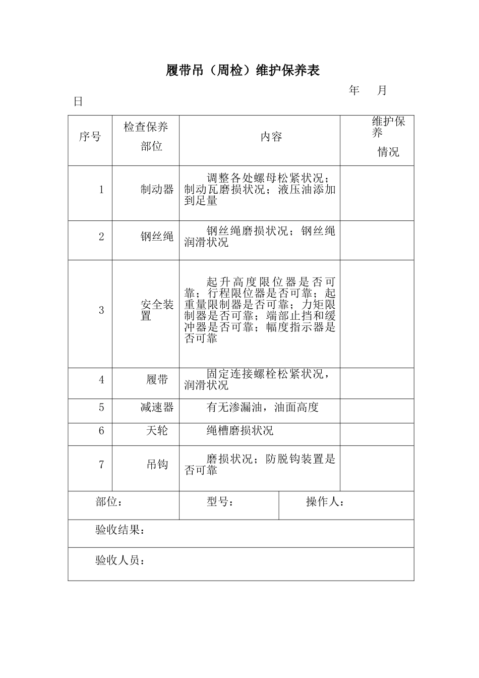 最新维护保养记录表_第1页
