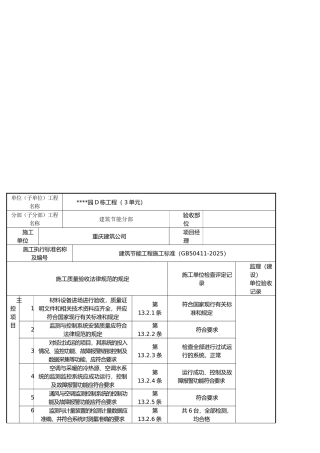 最新资料监测与控制节能工程检验批质量验收记录表