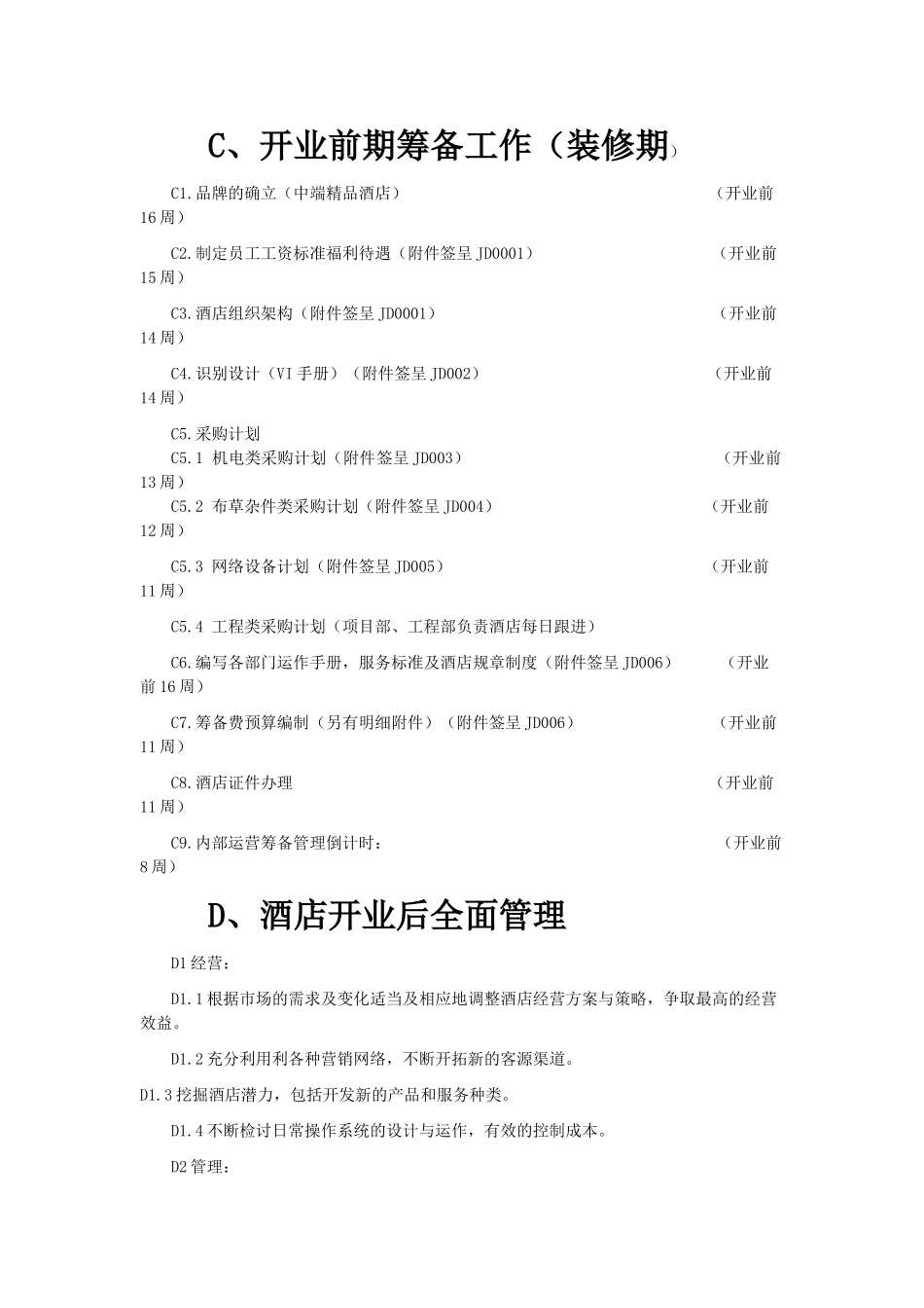 最新酒店筹备计划_第2页