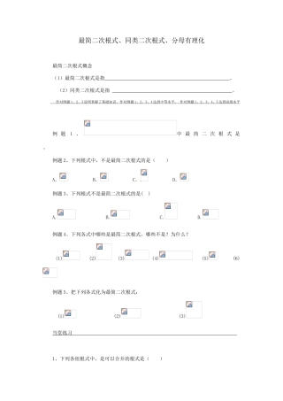 最简二次根式、分母有理化