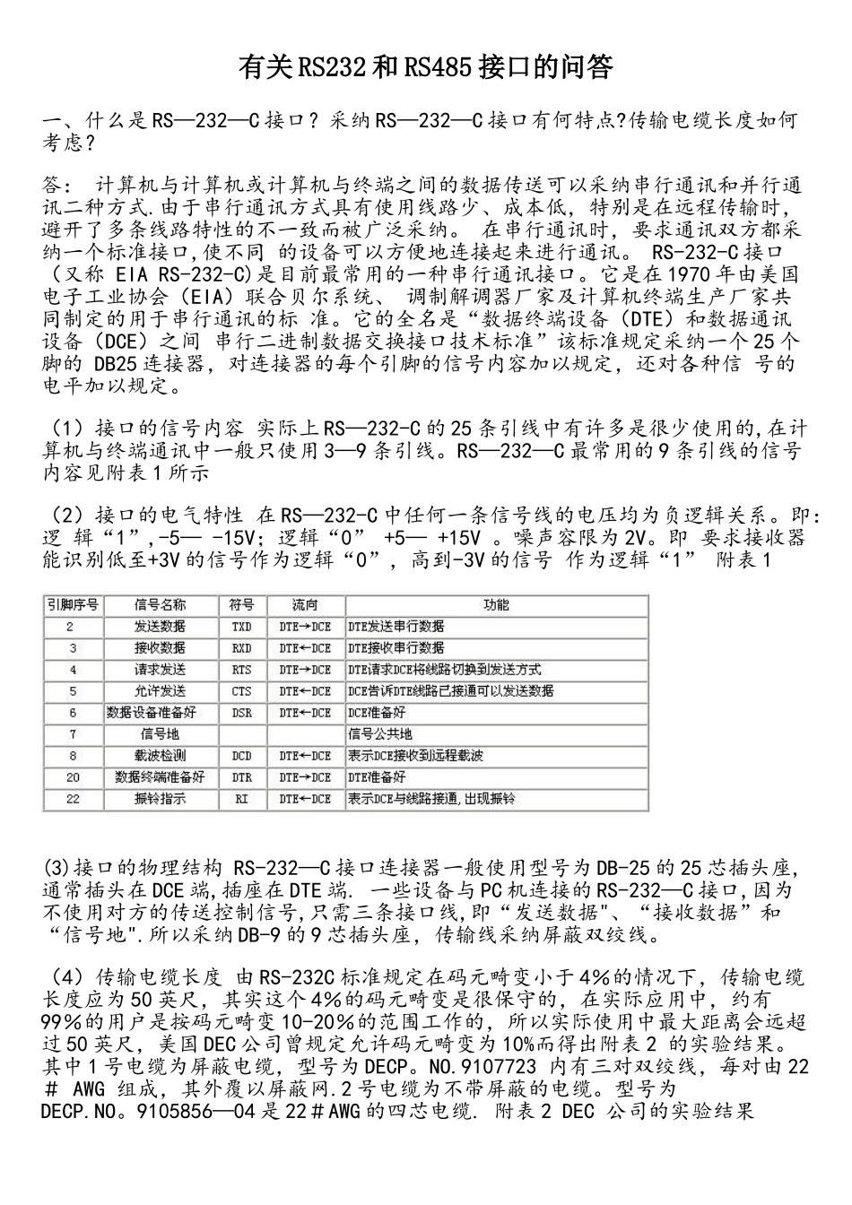 有关RS232和RS485接口的问答_第1页