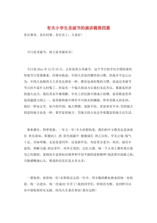 有关小学生圣诞节的演讲稿第四篇