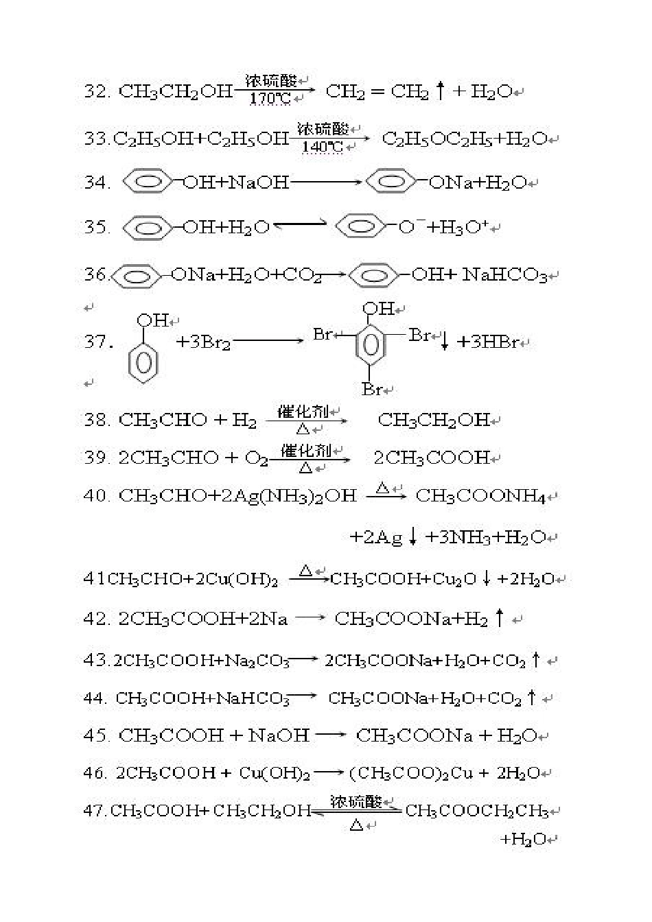 有机化学方程式和高中有机化学方程式总结_第3页