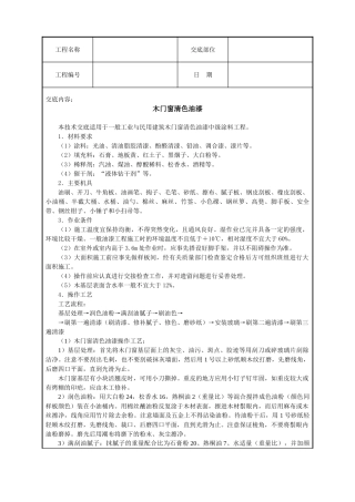 木门窗清色油漆技术交底