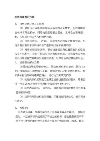 机关网络机房整改方案样本