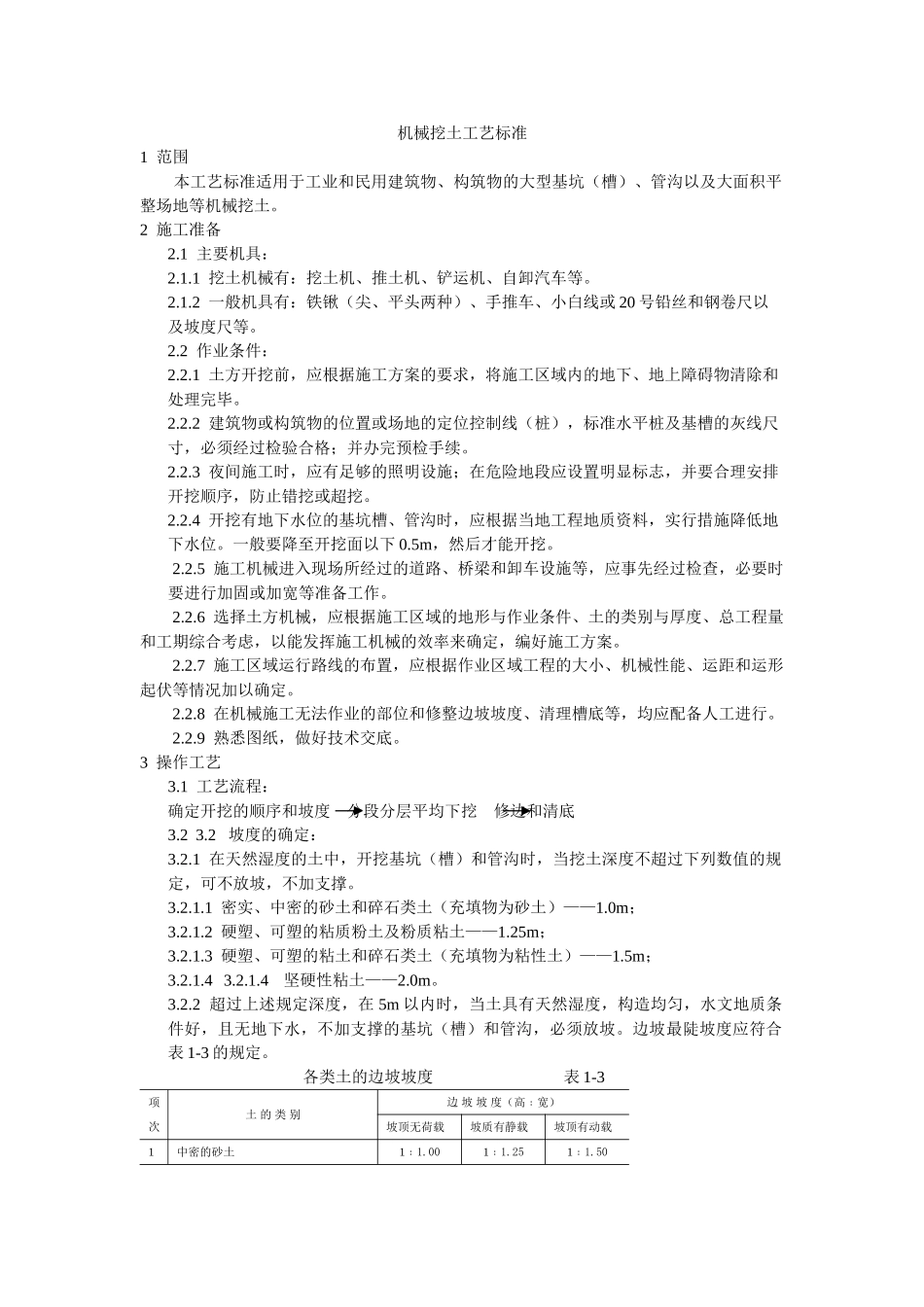 机械挖土工艺标准_第1页