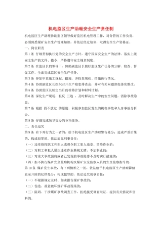 机电监区生产助理安全生产责任制