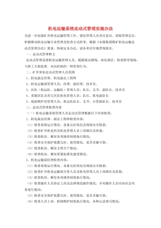 机电运输系统走动式管理实施办法