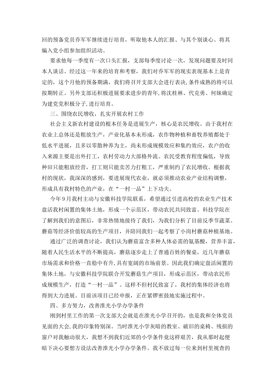 村支书工作述职报告范例_第2页