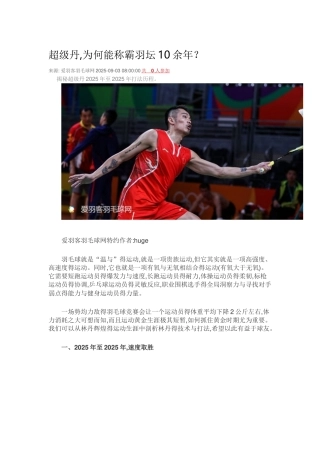 林丹羽毛球打法