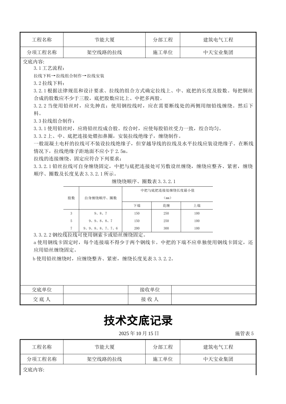 架空线路的拉线施工交底记录_第3页