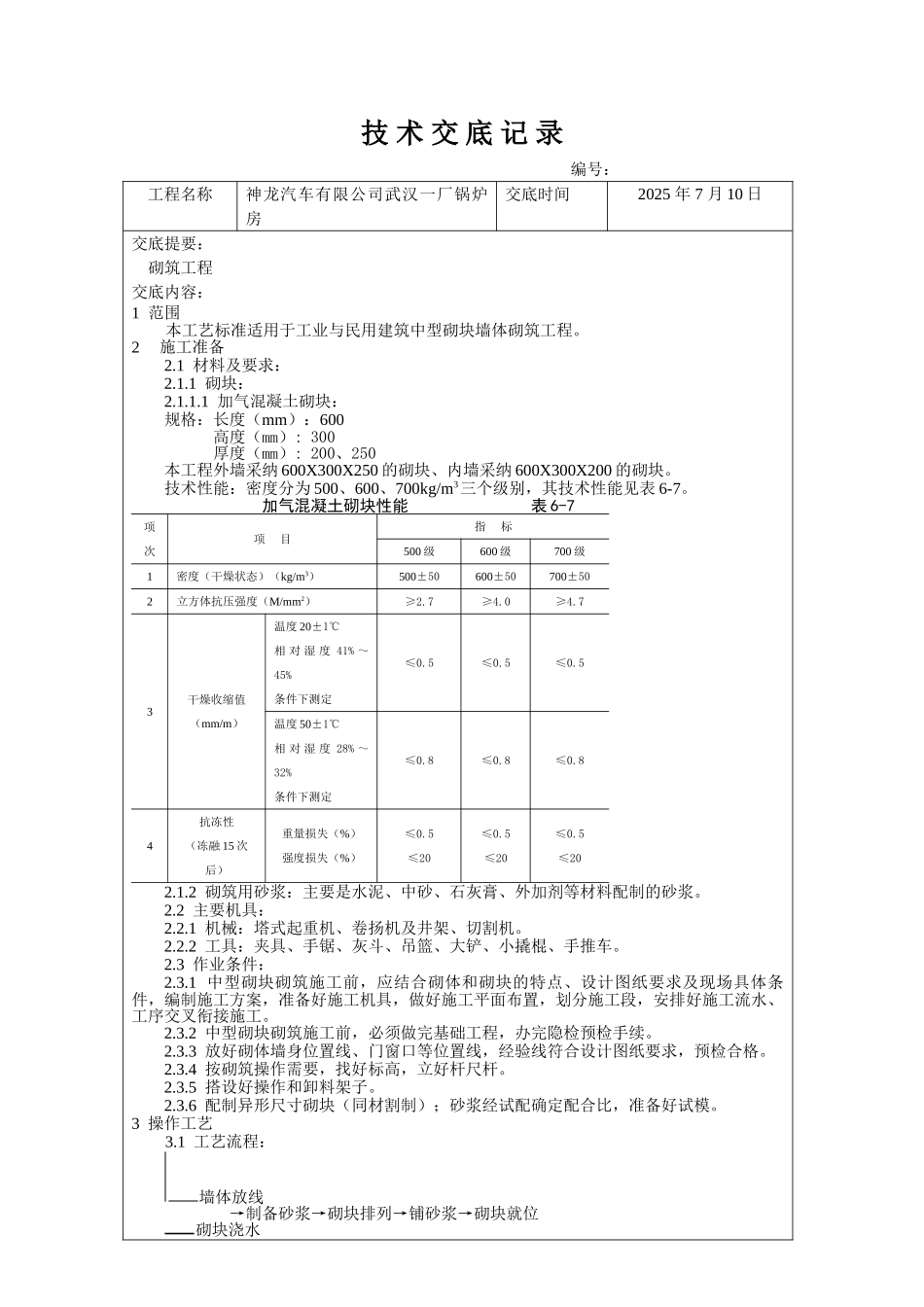 某厂锅炉房砌筑工程技术交底_第1页