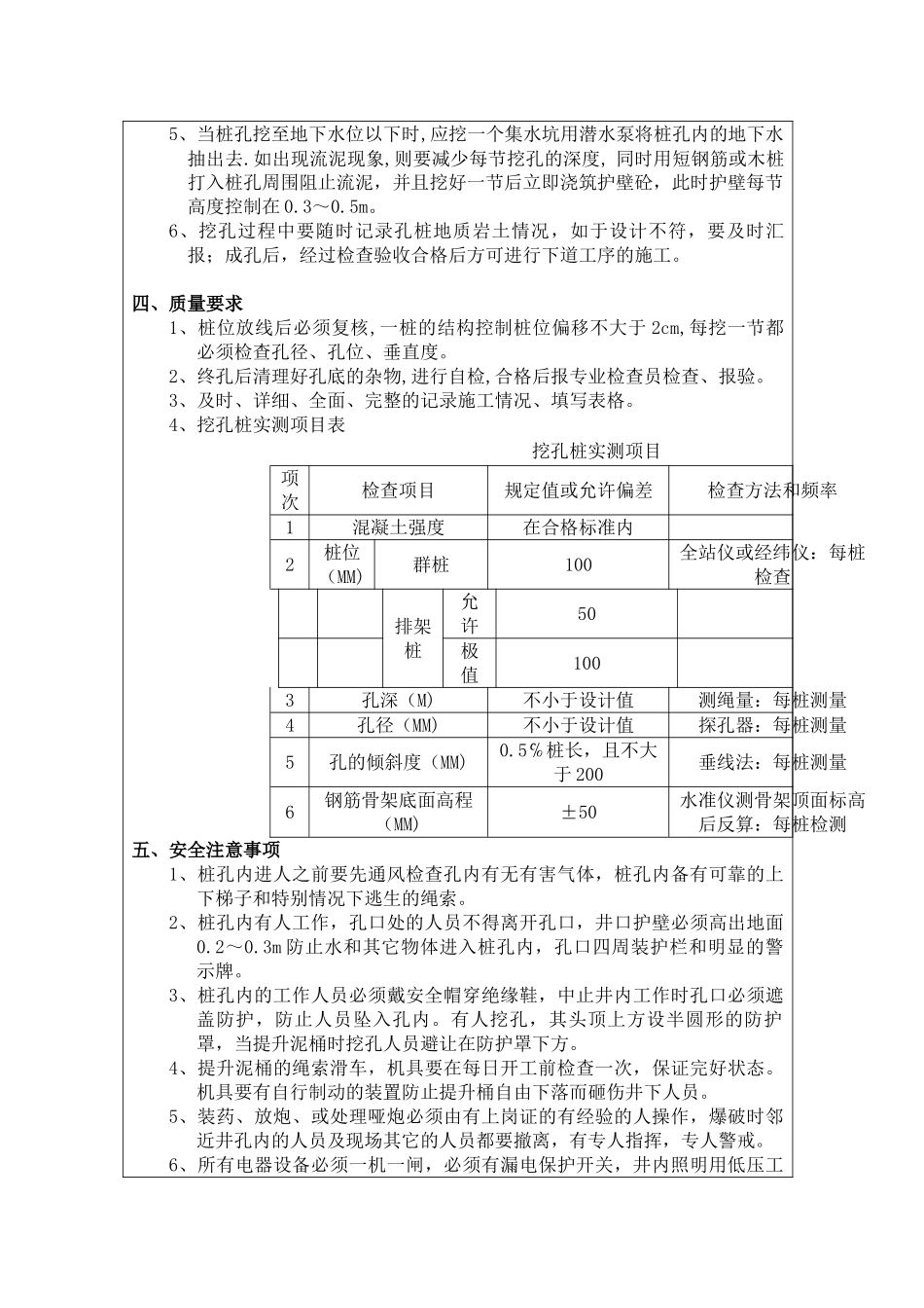 某大桥人工挖孔桩施工技术交底书_第2页
