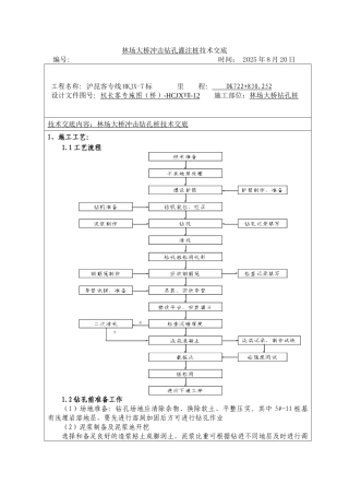 某大桥冲击钻孔灌注桩技术交底