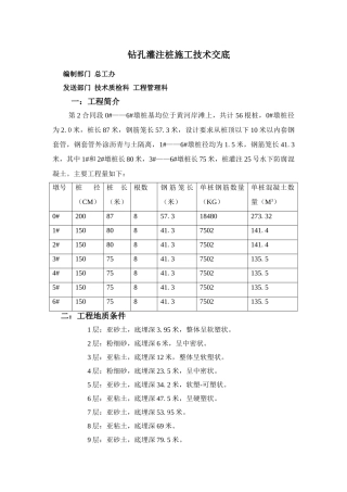 某大桥工程钻孔灌注桩施工技术交底