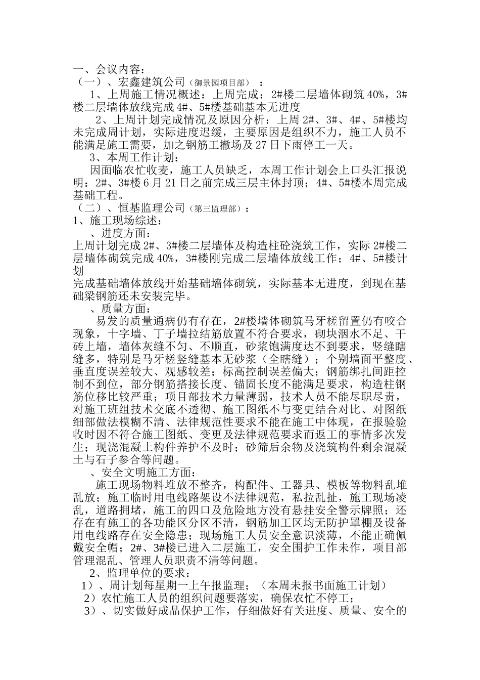 某小区第六期监理例会纪要_第2页