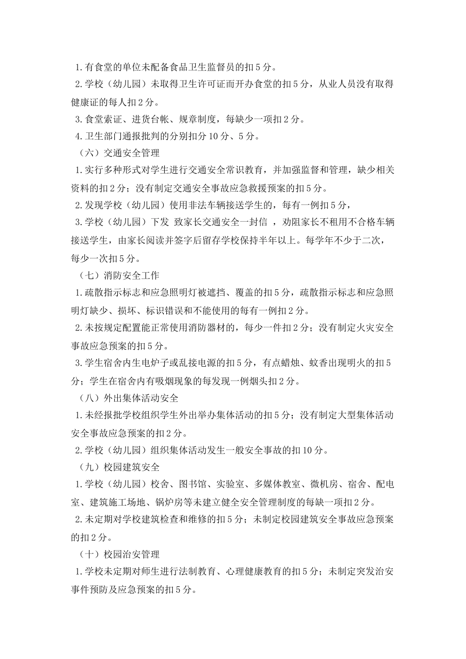 某小学安全工作量化考核细则_第3页