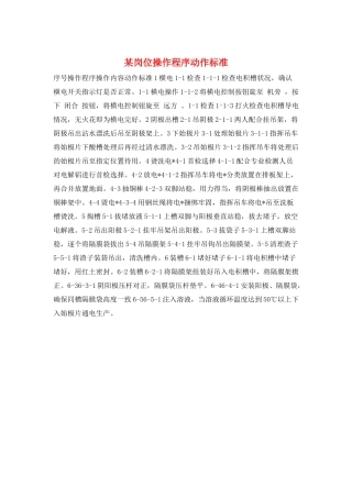 某岗位操作程序动作标准