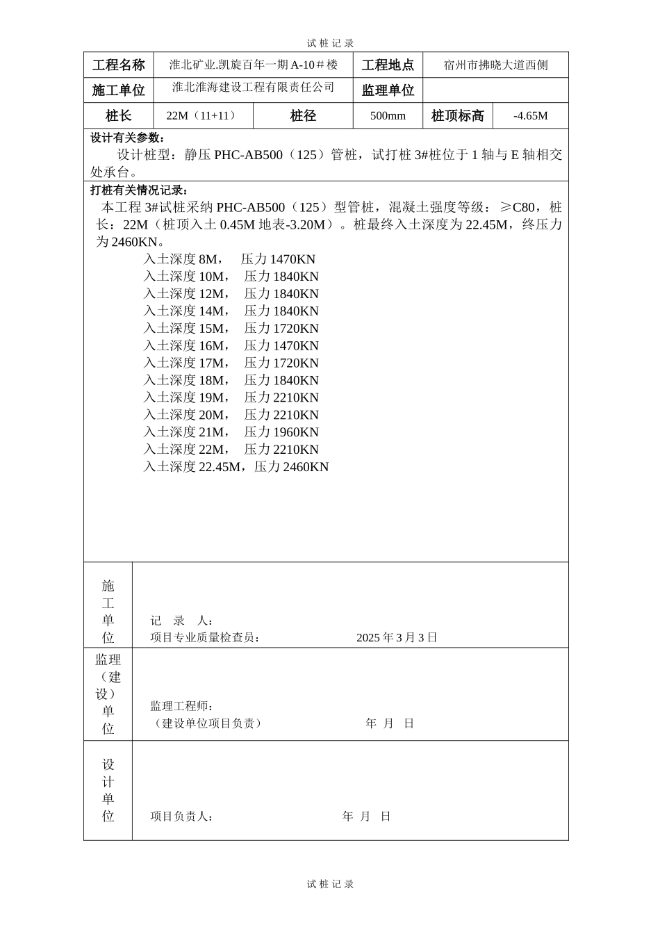 某工程试桩记录_第2页