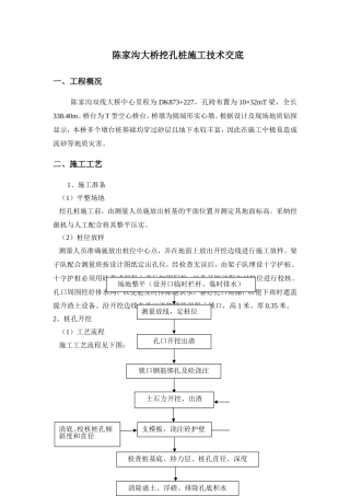 某沟大桥挖孔桩施工技术交底