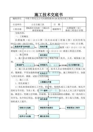 某铁路路堑桩板墙施工技术交底书