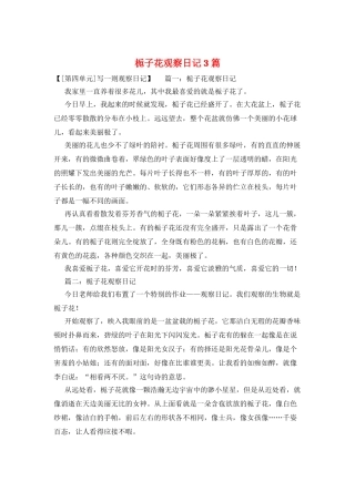 栀子花观察日记3篇