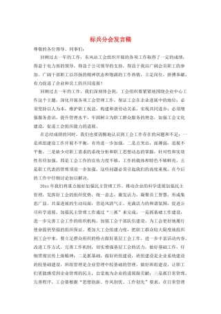标兵分会发言稿