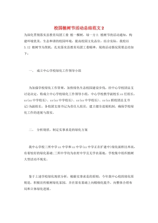 校园植树节活动总结范文5