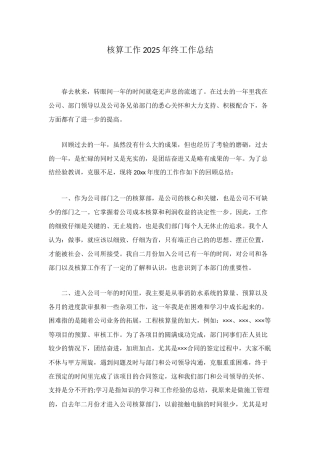 核算工作2025年终工作总结