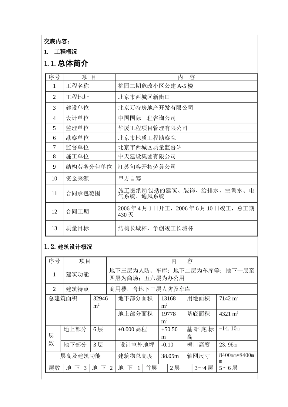 桃园二期危改小区公建A-楼技术交底_第1页