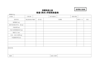 桥涵表检查（雨水）井砌筑检查表