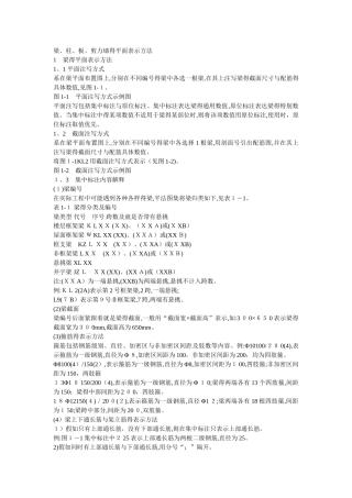 梁、柱、板、剪力墙钢筋表示方法