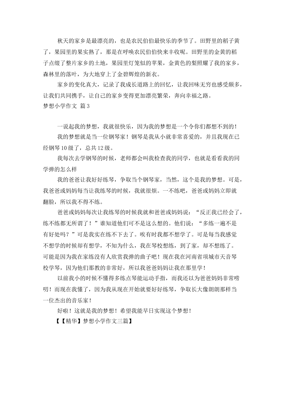梦想小学作文三篇_第3页