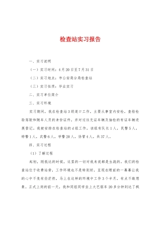 检查站实习报告