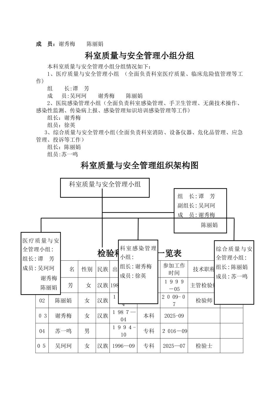 检验科医疗质量安全管理小组工作记录本_第3页