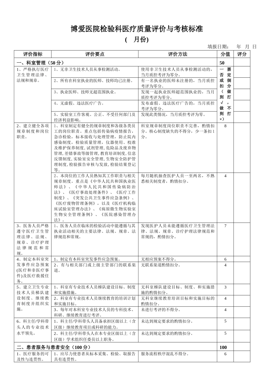 检验科医疗质量标准_第1页