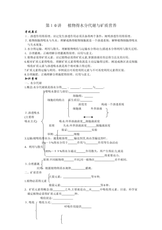 植物的水分代谢
