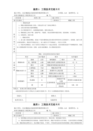 模板工程技术交底卡片