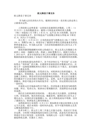 欧元降息于事无补