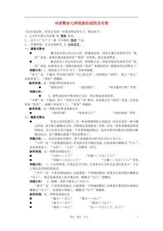 高考语文 词语赘余七种现象的成因及对策素材