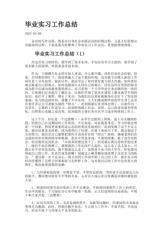 毕业实习工作总结docx