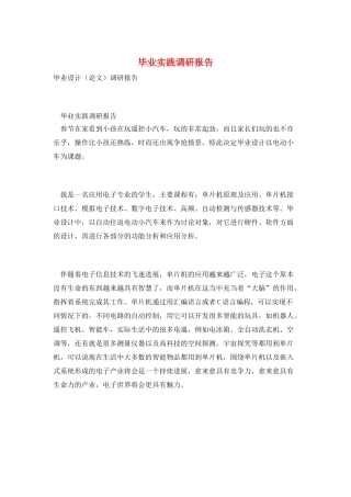 毕业实践调研报告