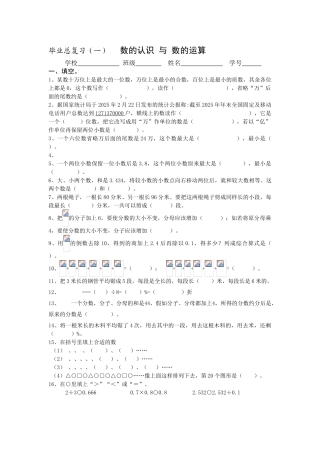 毕业总复习数的认识与数的运算