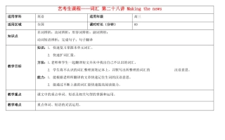 高考英语艺考生课程 词汇 第二十八讲 Making the news教学案-人教版高三全册英语教学案