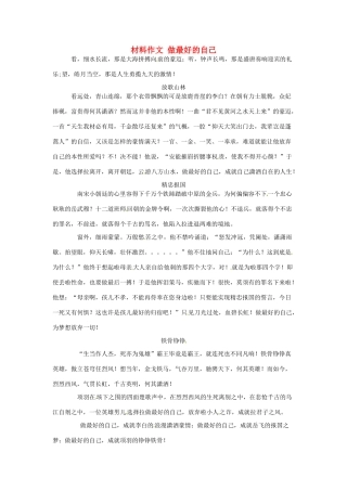 高考语文 材料作文 做最好的自己-人教版高三全册语文素材