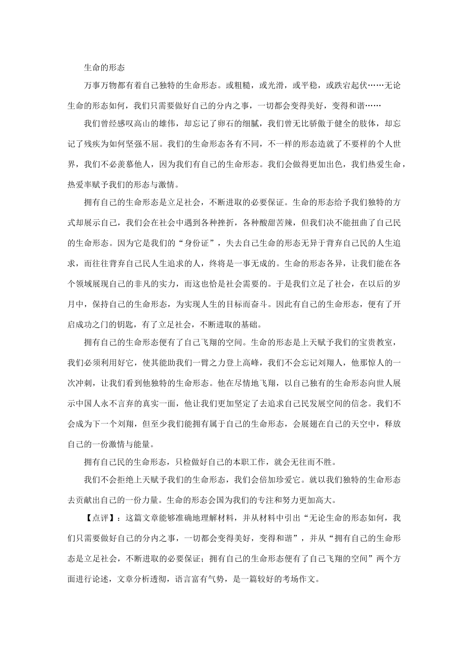 高考语文 材料作文“山石与卵石”写作指导与精彩例文作文素材_第3页