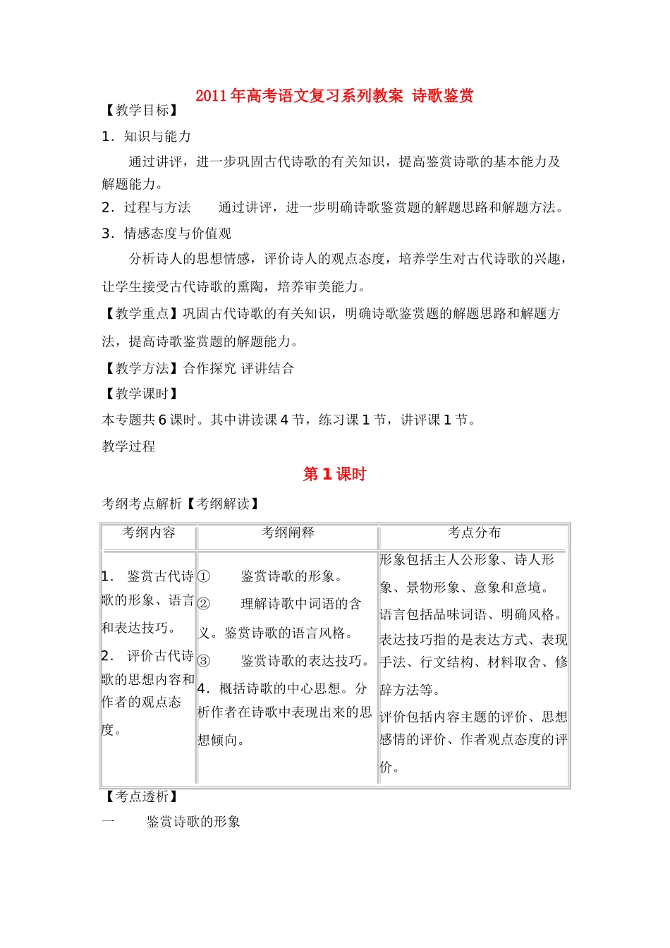 高考语文 复习系列教案诗歌鉴赏素材_第1页